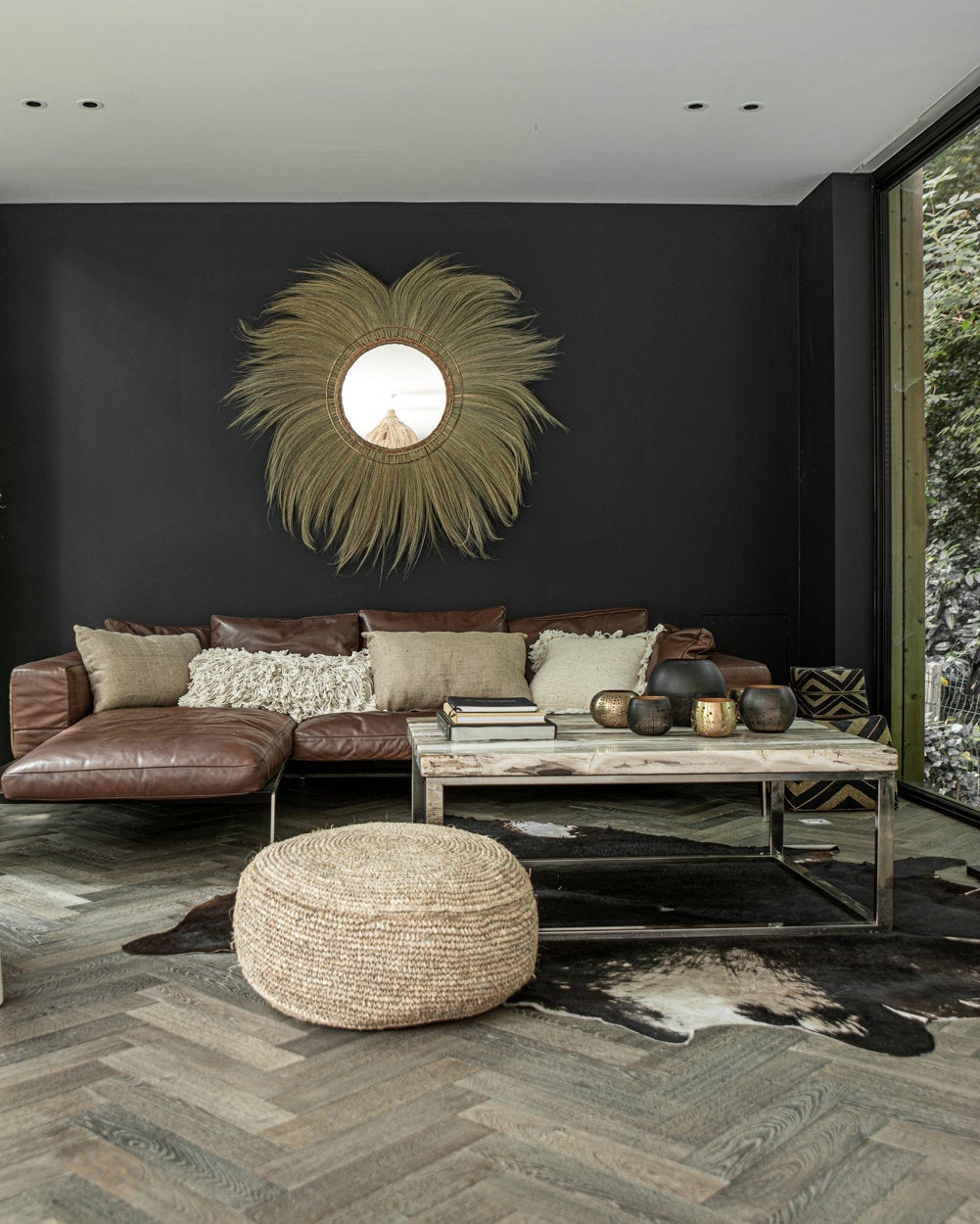 Pierced L - lanterna in metallo traforato oro e nero