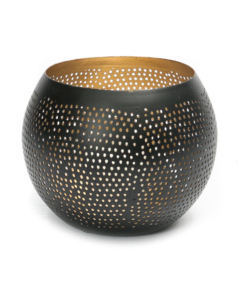 Pierced M - Lanterna in metallo nero e dorato