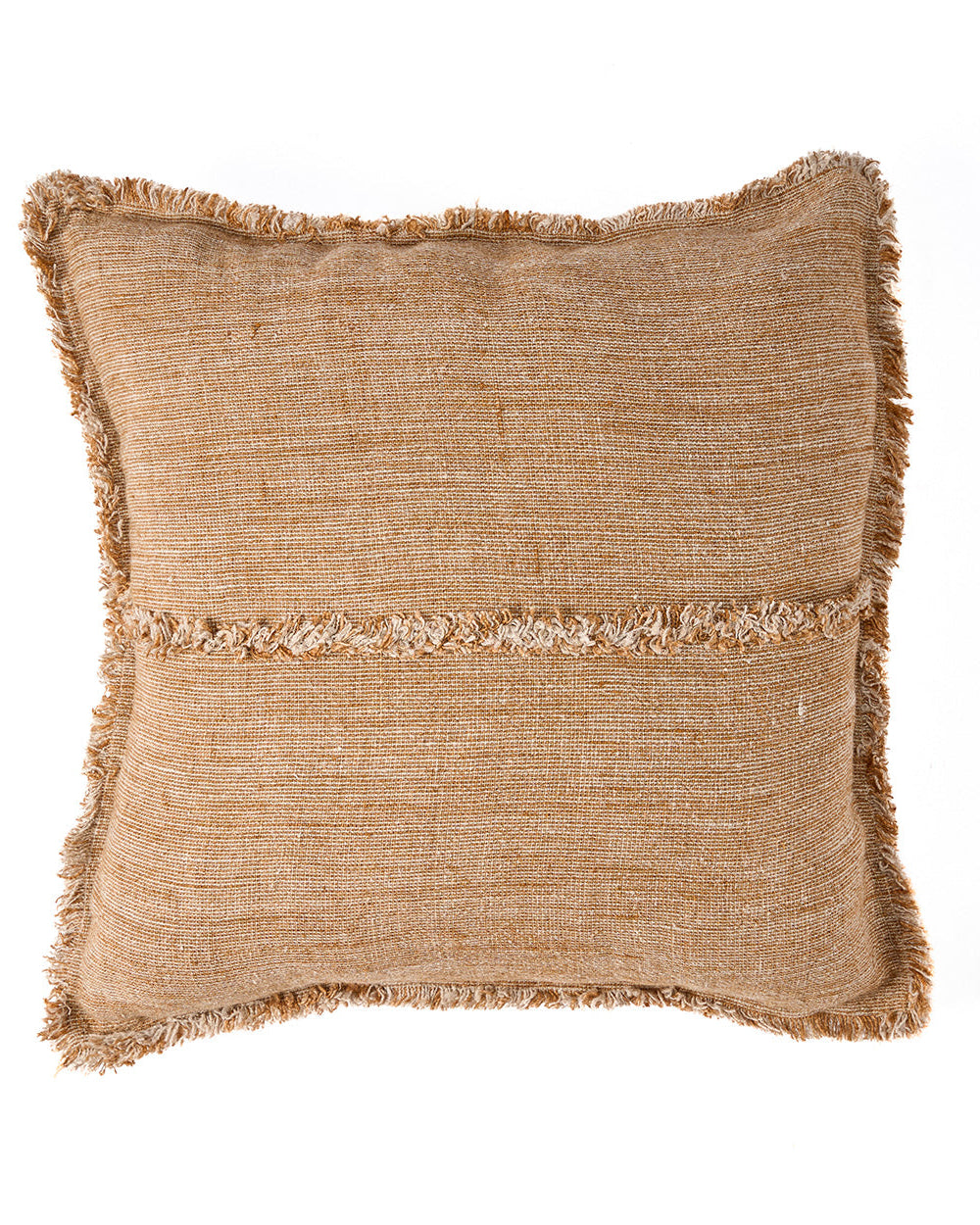Sahara - Fodera cuscino con frange - Marrone naturale - 50x50