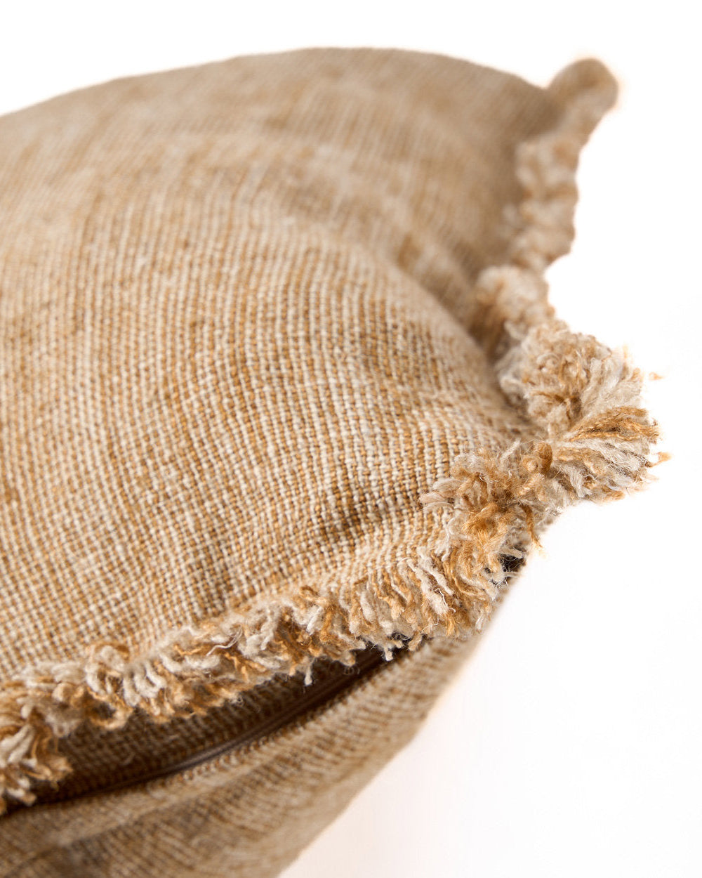 Sahara - Fodera cuscino con frange - Marrone naturale - 50x50