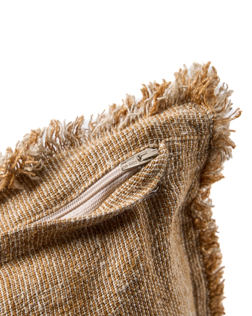 Sahara - Fodera cuscino con frange - Marrone naturale - 50x50