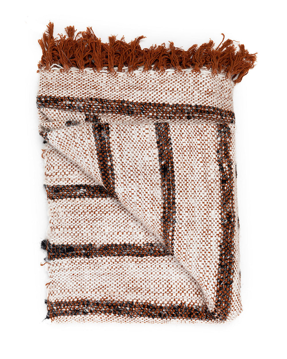 S'il vous Plaid - Plaid Bianco a righe, bohemien