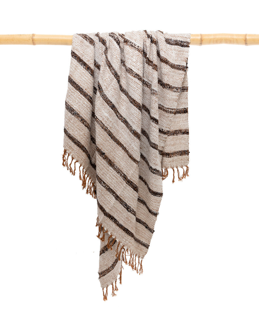 S'il vous Plaid - Plaid Bianco a righe, bohemien