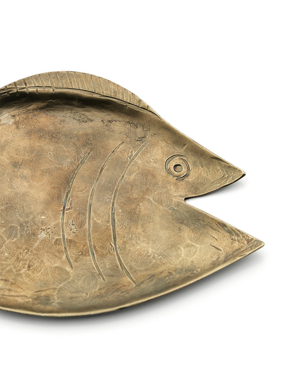 Dori L - vassoio in ottone dorato a forma di pesce