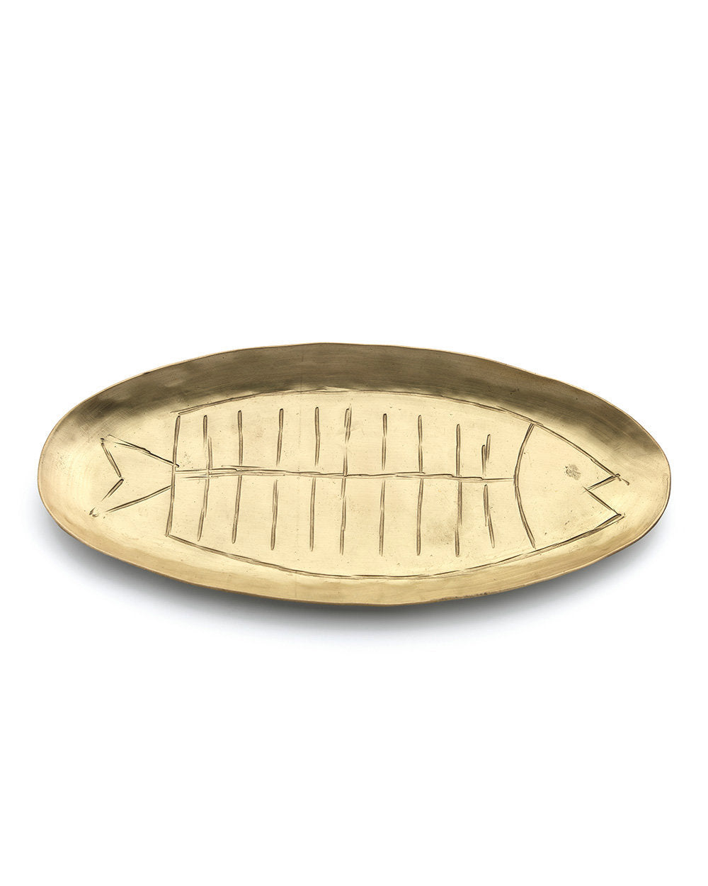 Fish L - vassoio in ottone dorato