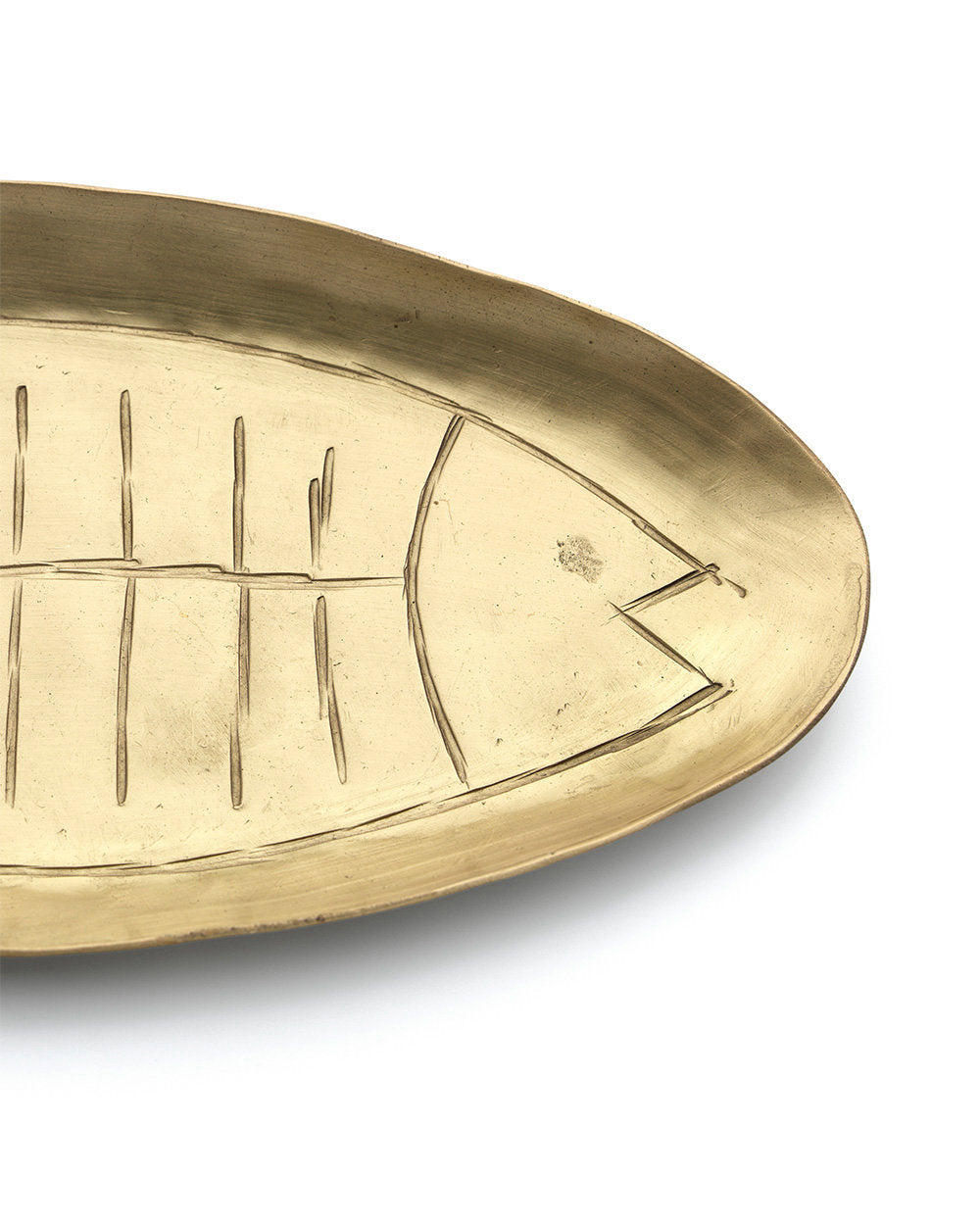 Fish L - vassoio in ottone dorato
