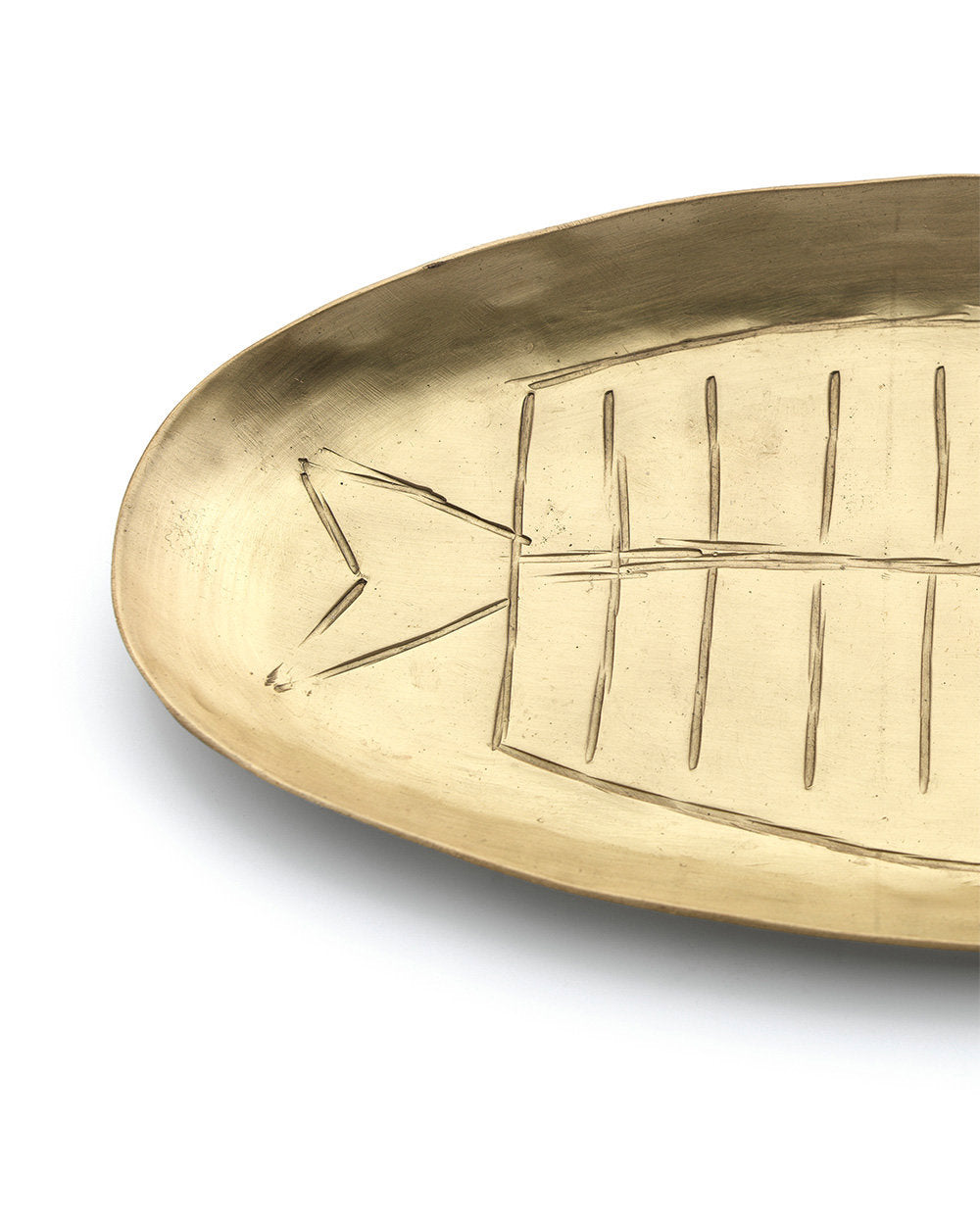 Fish L - vassoio in ottone dorato