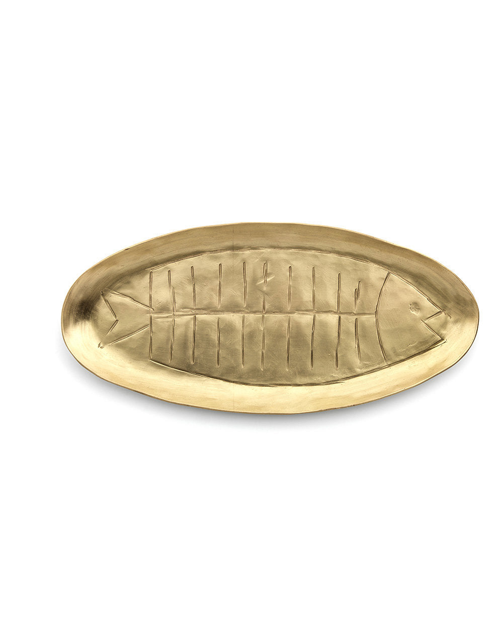 Fish L - vassoio in ottone dorato