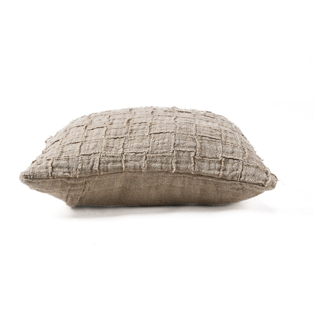 The Linen Damier - Fodera per cuscino in lino naturale