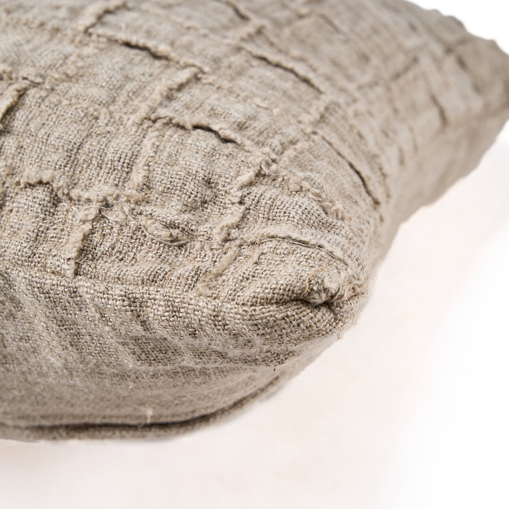 The Linen Damier - Fodera per cuscino in lino naturale