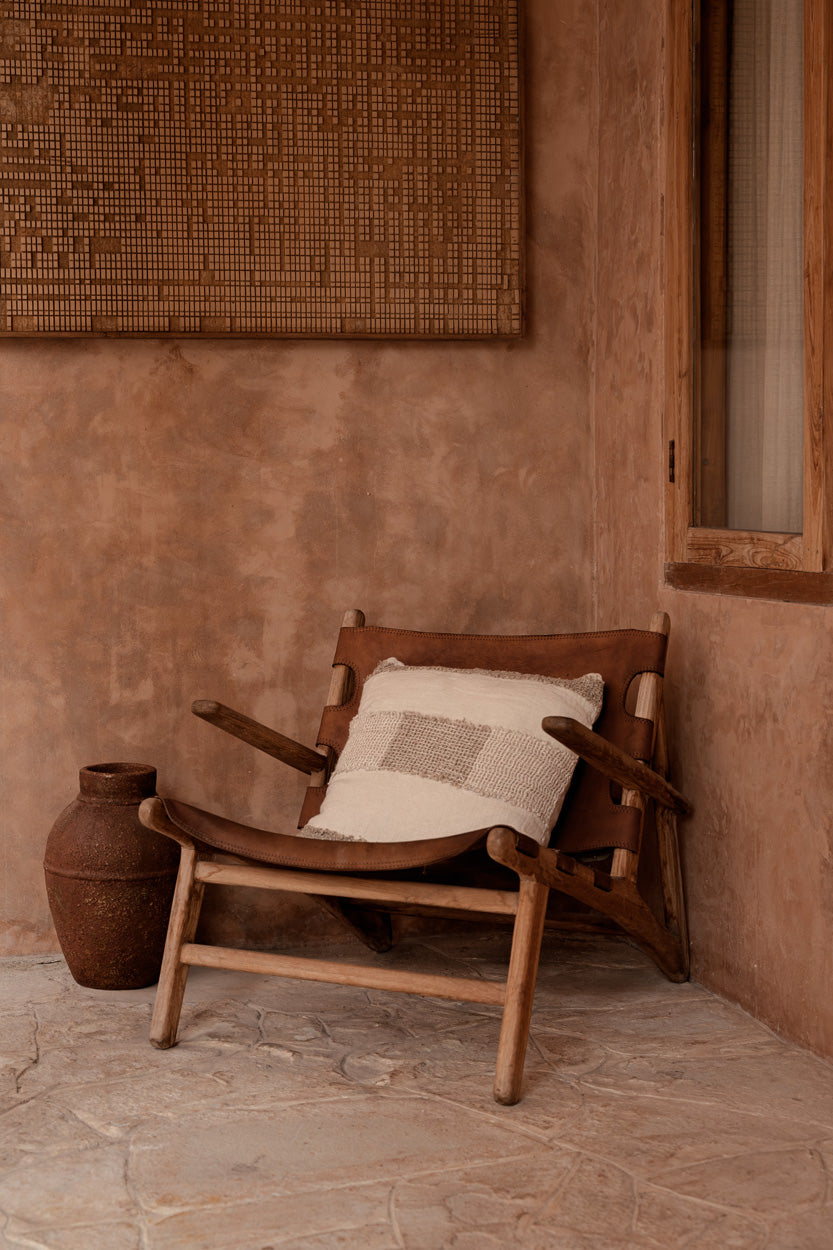 The linen Threads - Fodera per cuscino lino bianco e naturale