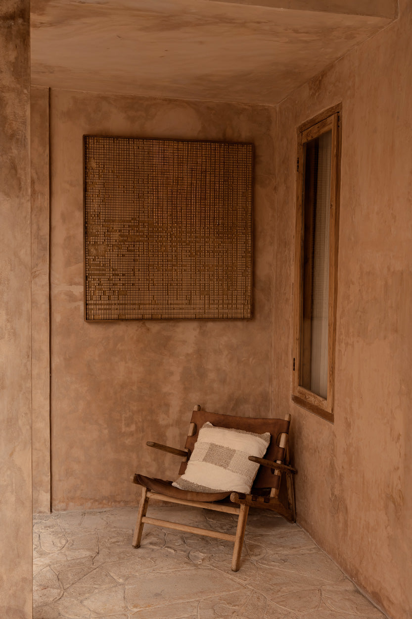 The linen Threads - Fodera per cuscino lino bianco e naturale