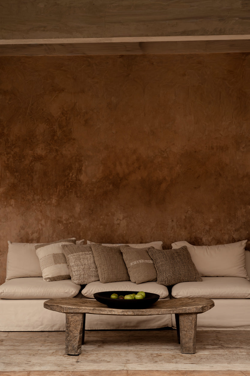 The linen Threads - Fodera per cuscino lino bianco e naturale