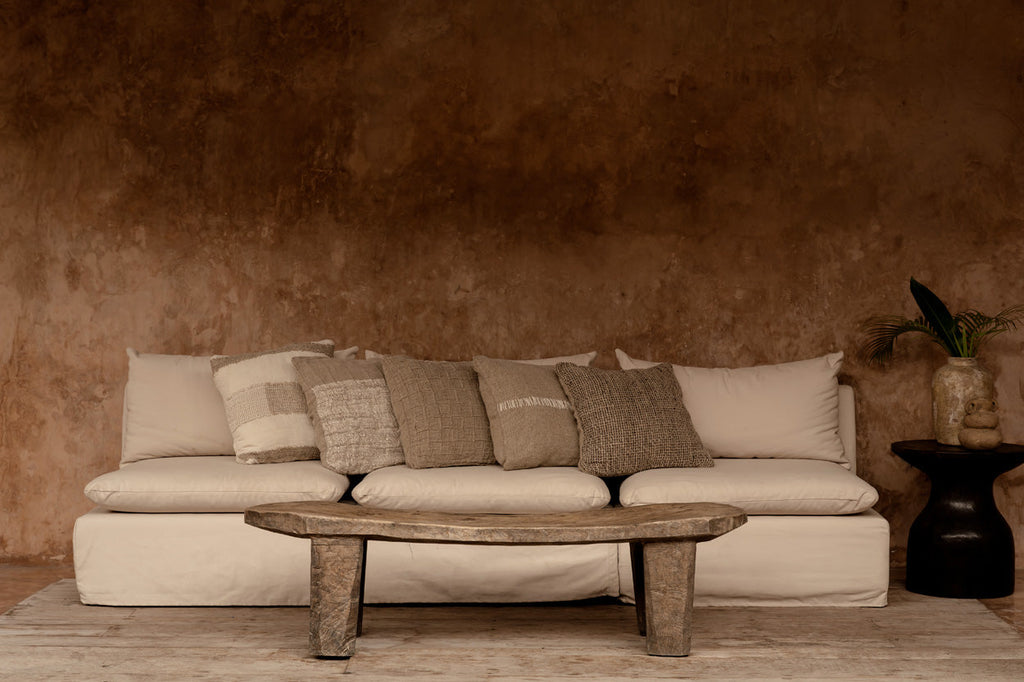 The linen Black - Federa per cuscino in lino nero e naturale