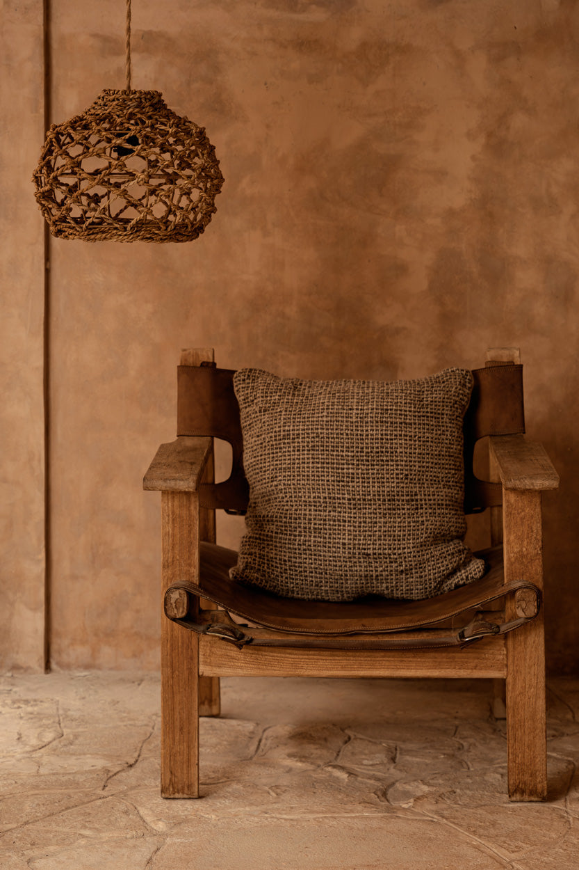 The linen Black - Federa per cuscino in lino nero e naturale