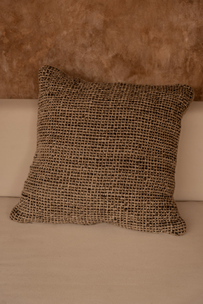 The linen Black - Federa per cuscino in lino nero e naturale