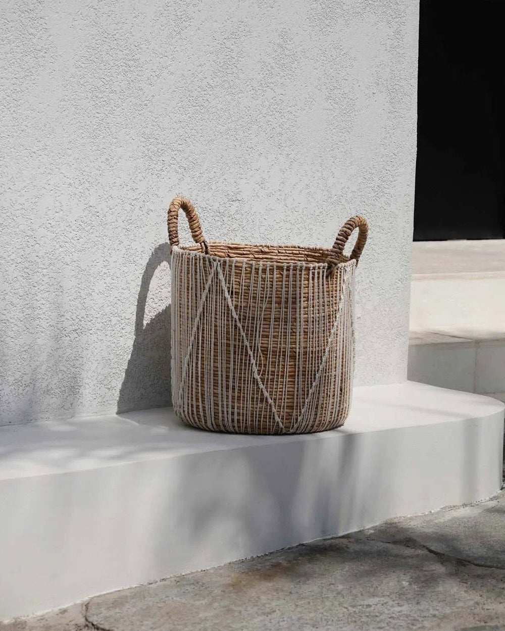 Macra M - Cesto macramè in giungo di mare