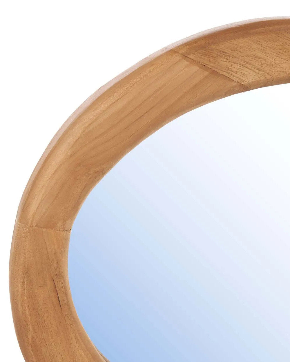Teak M - Specchio in legno di teak, con forma organica