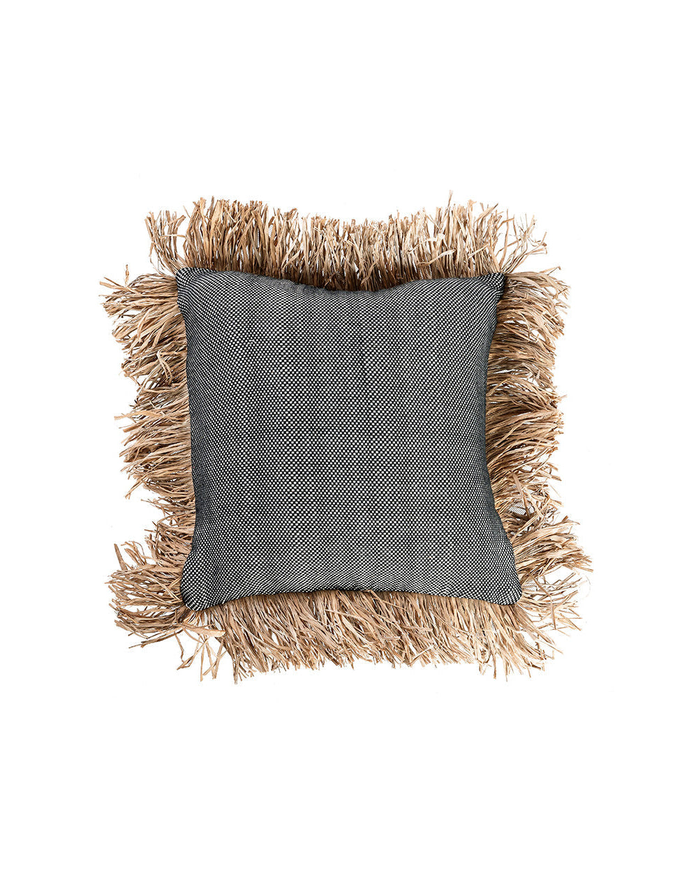Bonita - Fodera per cuscino in cotone e rafia, - 40x40 cm