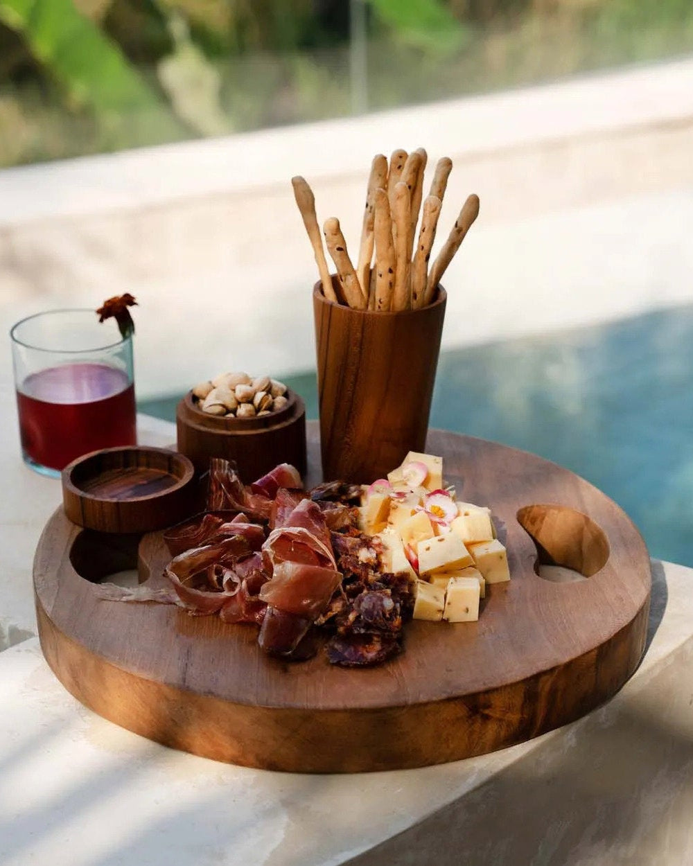 The teak root - Tagliere in teak naturale - L