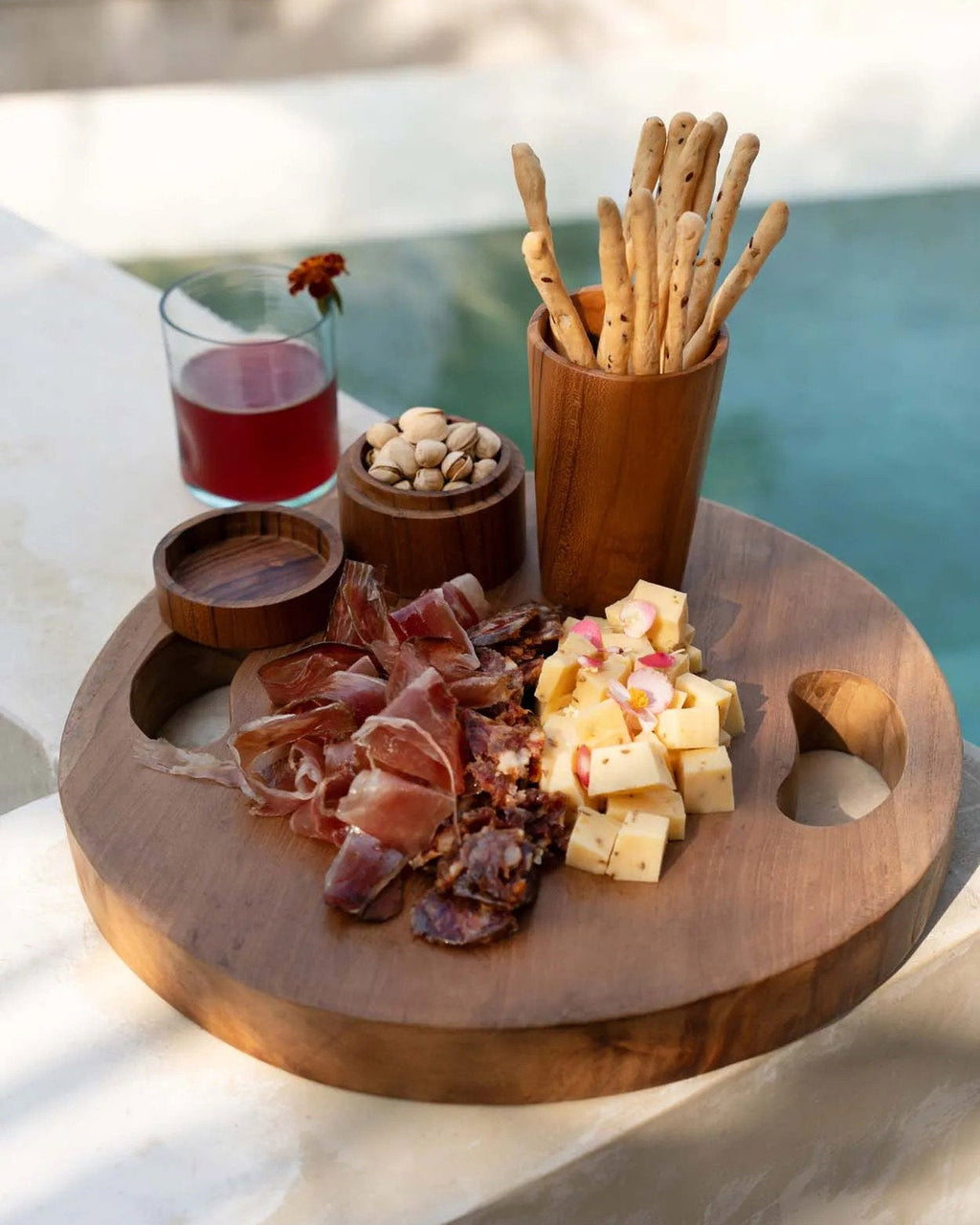 The teak root - Tagliere in teak naturale - M