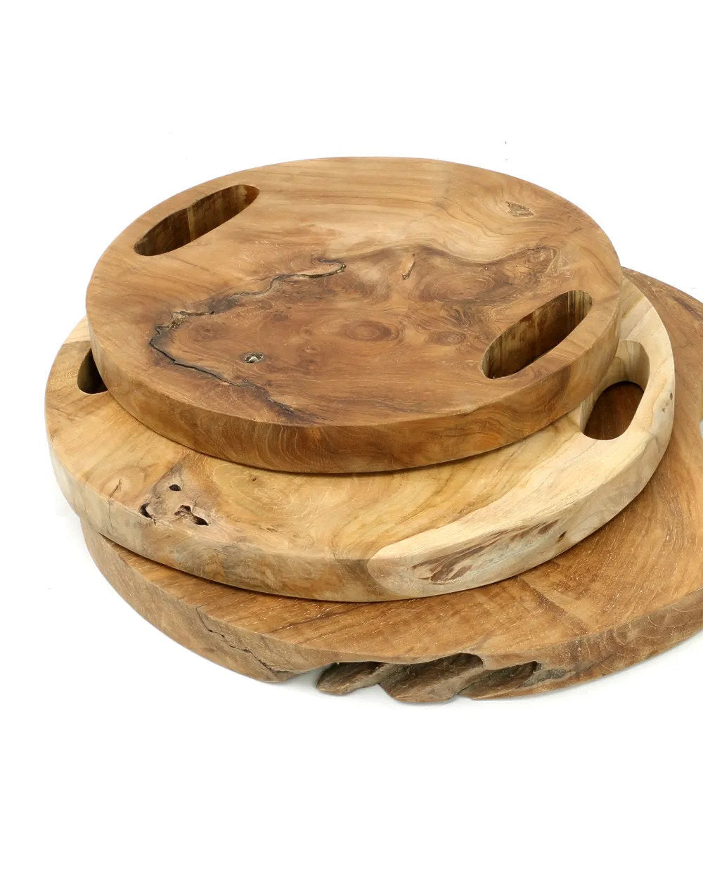 The teak root - Tagliere in teak naturale - M