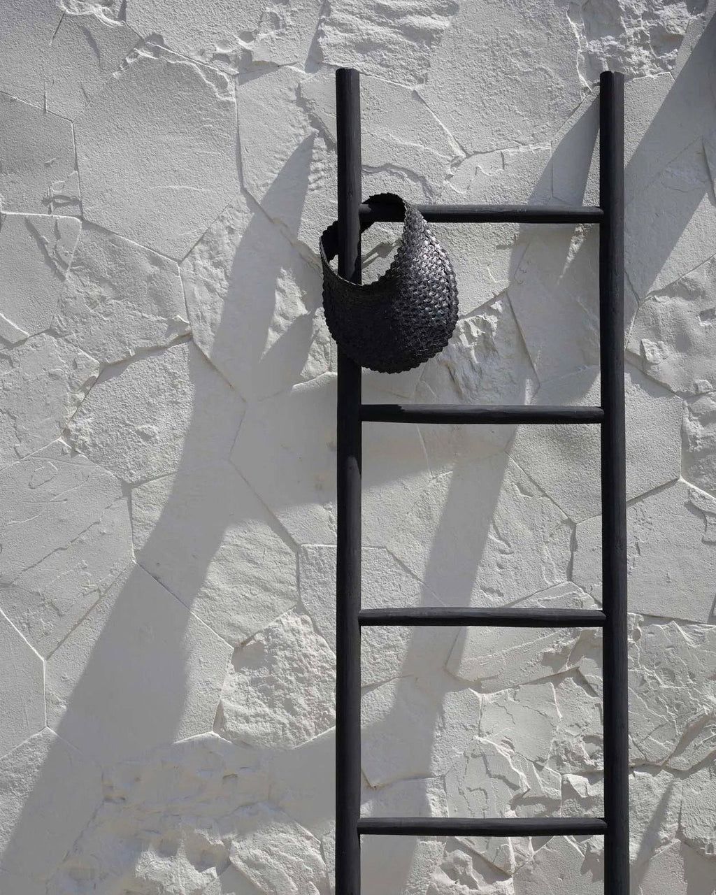 Tulum - scala porta asciugamani in teak, nero - 165