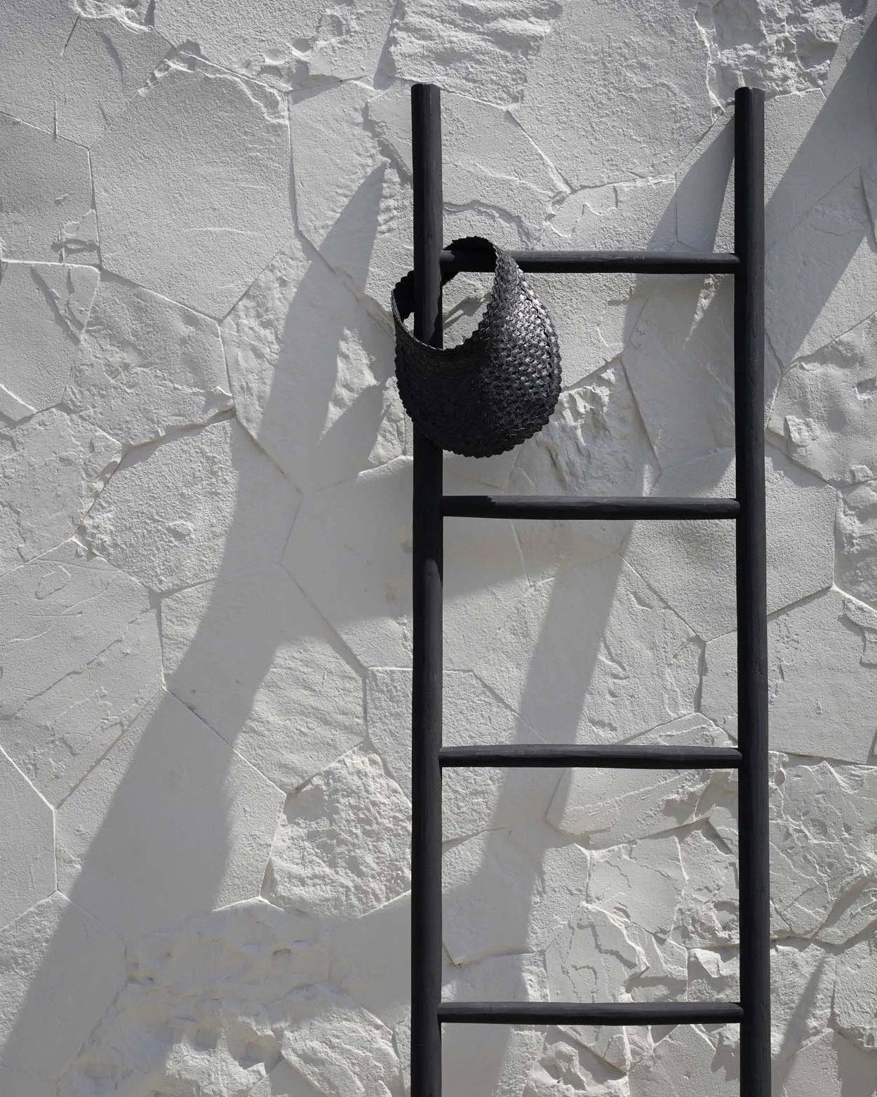 Tulum - scala porta asciugamani in teak, nero - 165