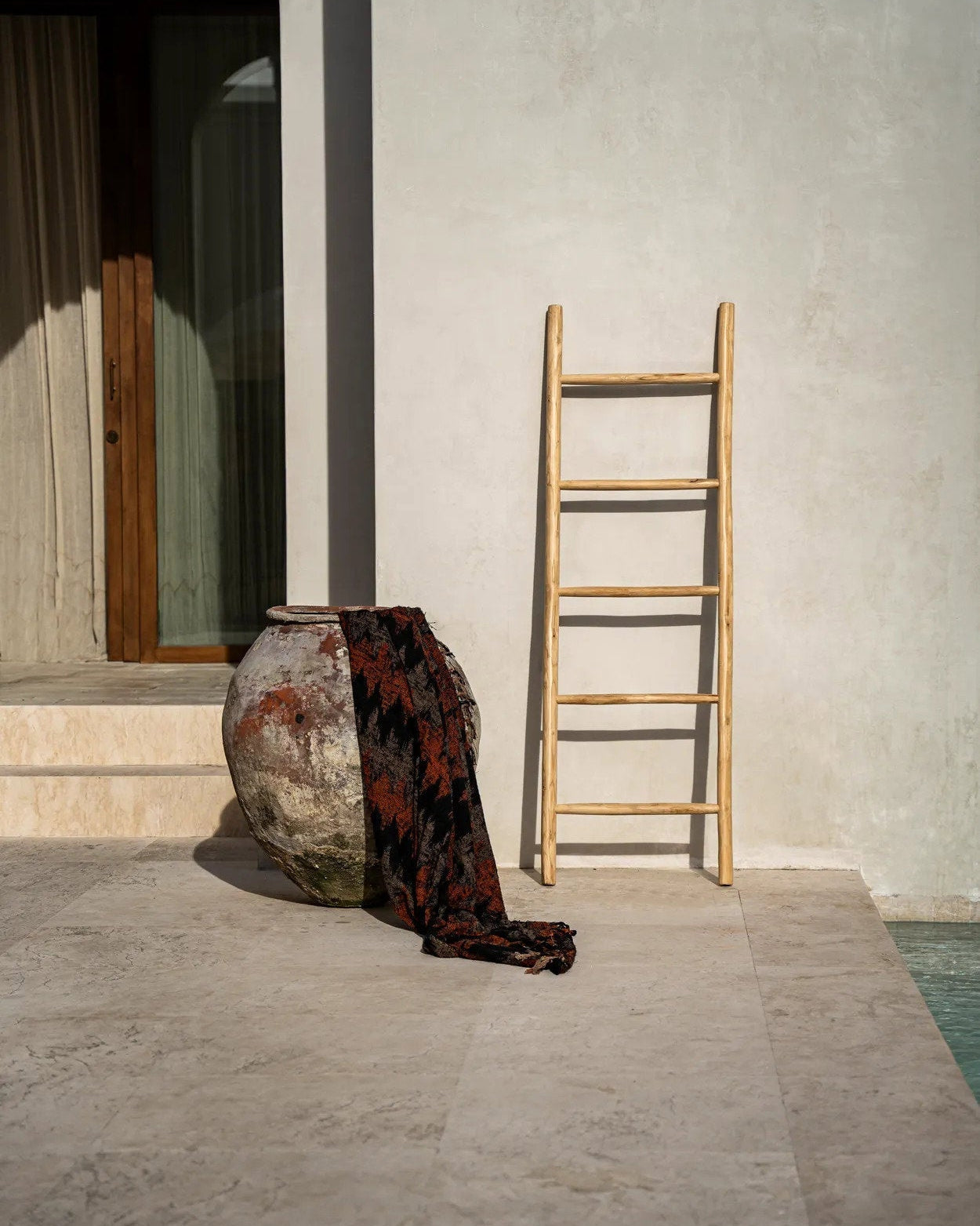 Tulum - Scala portasciugamani in teak naturale - 165