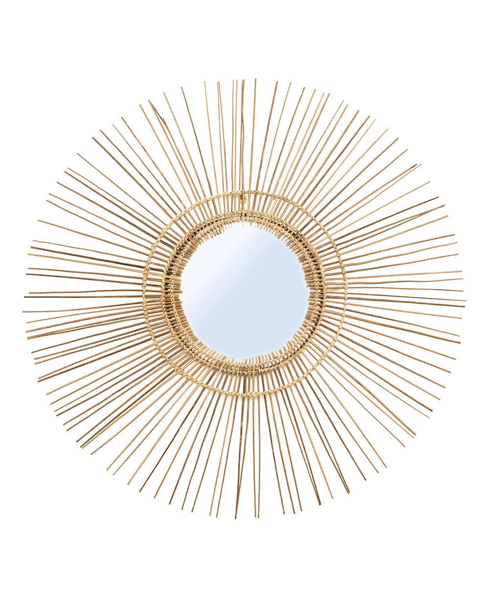 Tropicale L - Specchio a raggiera in rattan
