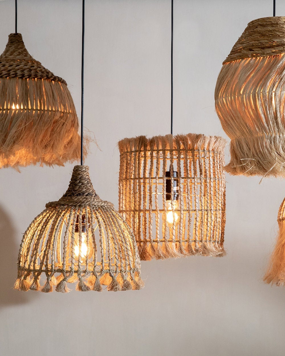 Nody S - Pendente a nappa in abaca - Naturale