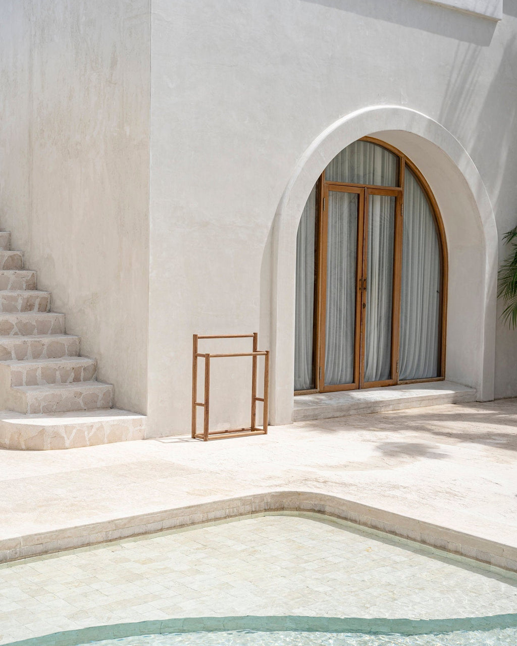 Teak - portasciugamani rustico in teak naturale