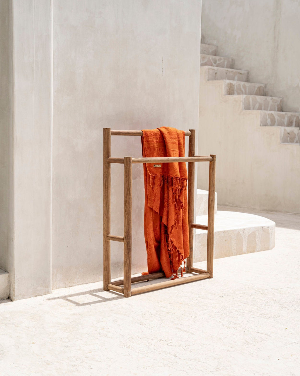 Teak - portasciugamani rustico in teak naturale