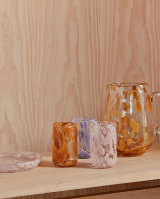 Jali - bicchiere in vetro maculato lilla