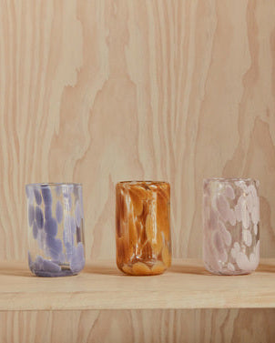 Jali - bicchiere in vetro maculato lilla