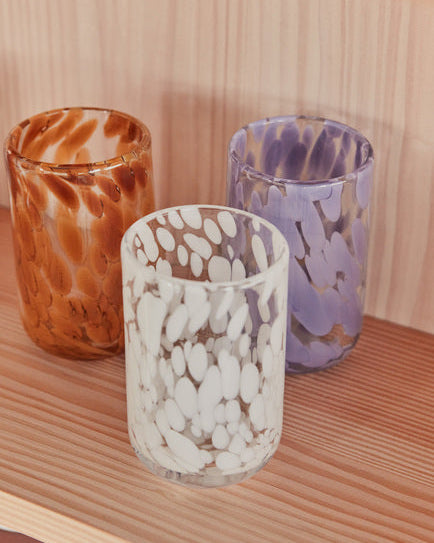 Jali - bicchiere in vetro maculato lilla