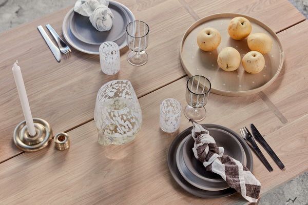 Jali - Brocca per acqua in vetro trasparente maculato bianco