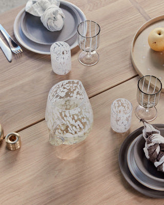 Jali - Brocca per acqua in vetro trasparente maculato bianco