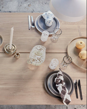 Jali - Brocca per acqua in vetro trasparente maculato bianco