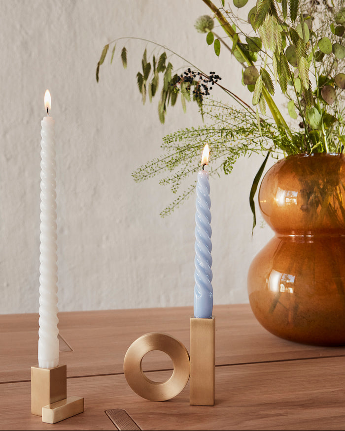 Quadri - Candeliere quadrato in ottone massiccio