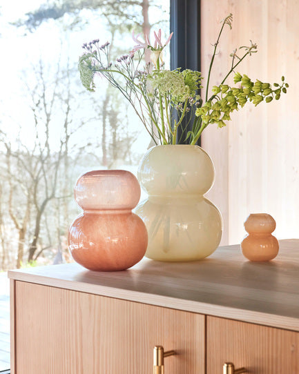 Lasi - Vaso in vetro soffiato vaniglia, grande