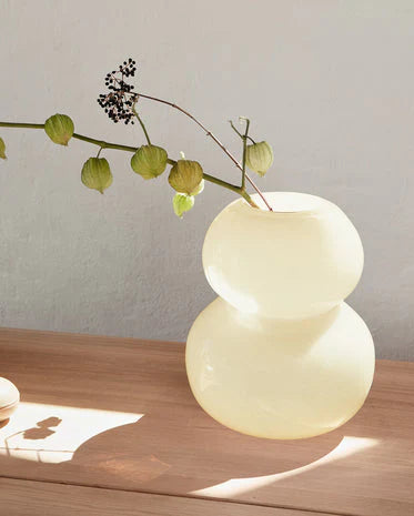 Lasi - Vaso in vetro soffiato vaniglia, grande