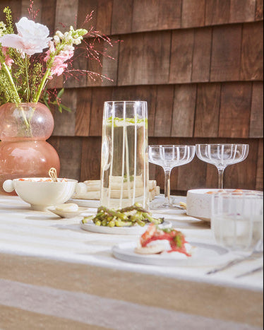 Mizu - Confezione da 2 bicchieri in vetro grigio a righe