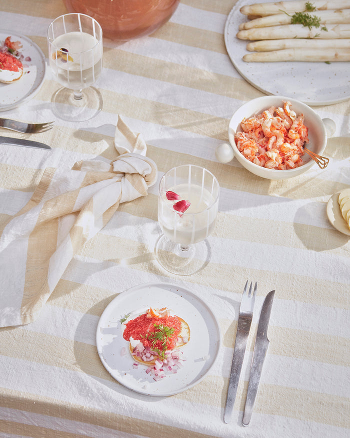 Mizu - Confezione da 2 bicchieri da vino in vetro trasparente a righe