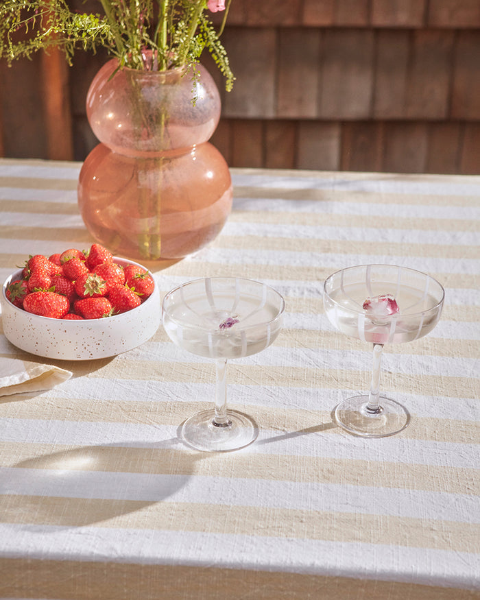 Mizu - Confezione da 2 bicchieri da vino in vetro grigio a righe