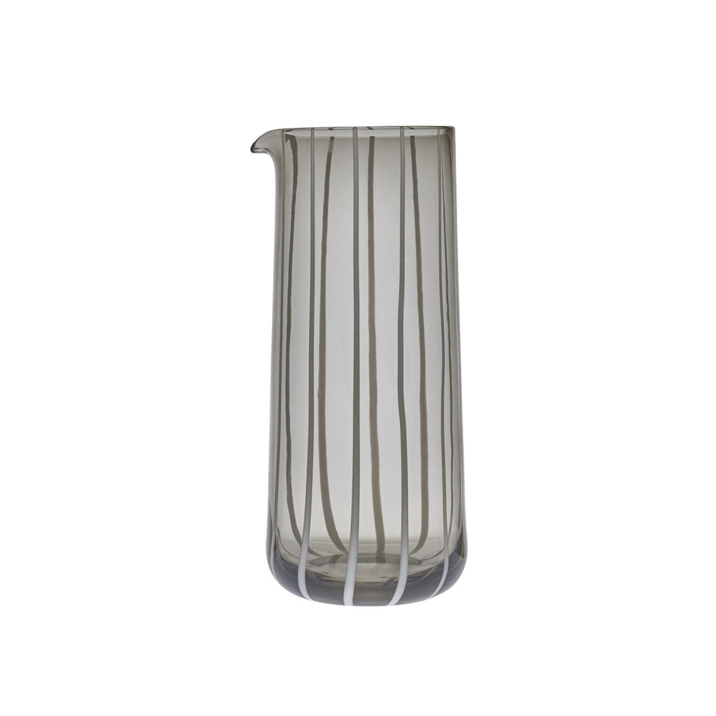 Mizu - Brocca in vetro grigio a righe