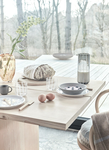 Mizu - Brocca in vetro grigio a righe