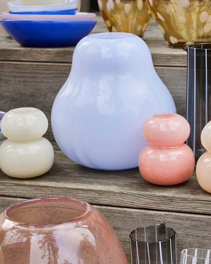 Kojo - vaso in vetro soffiato glicine, grande