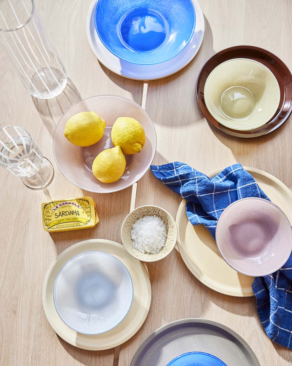 Kojo - Ciotola grande in vetro soffiato blu