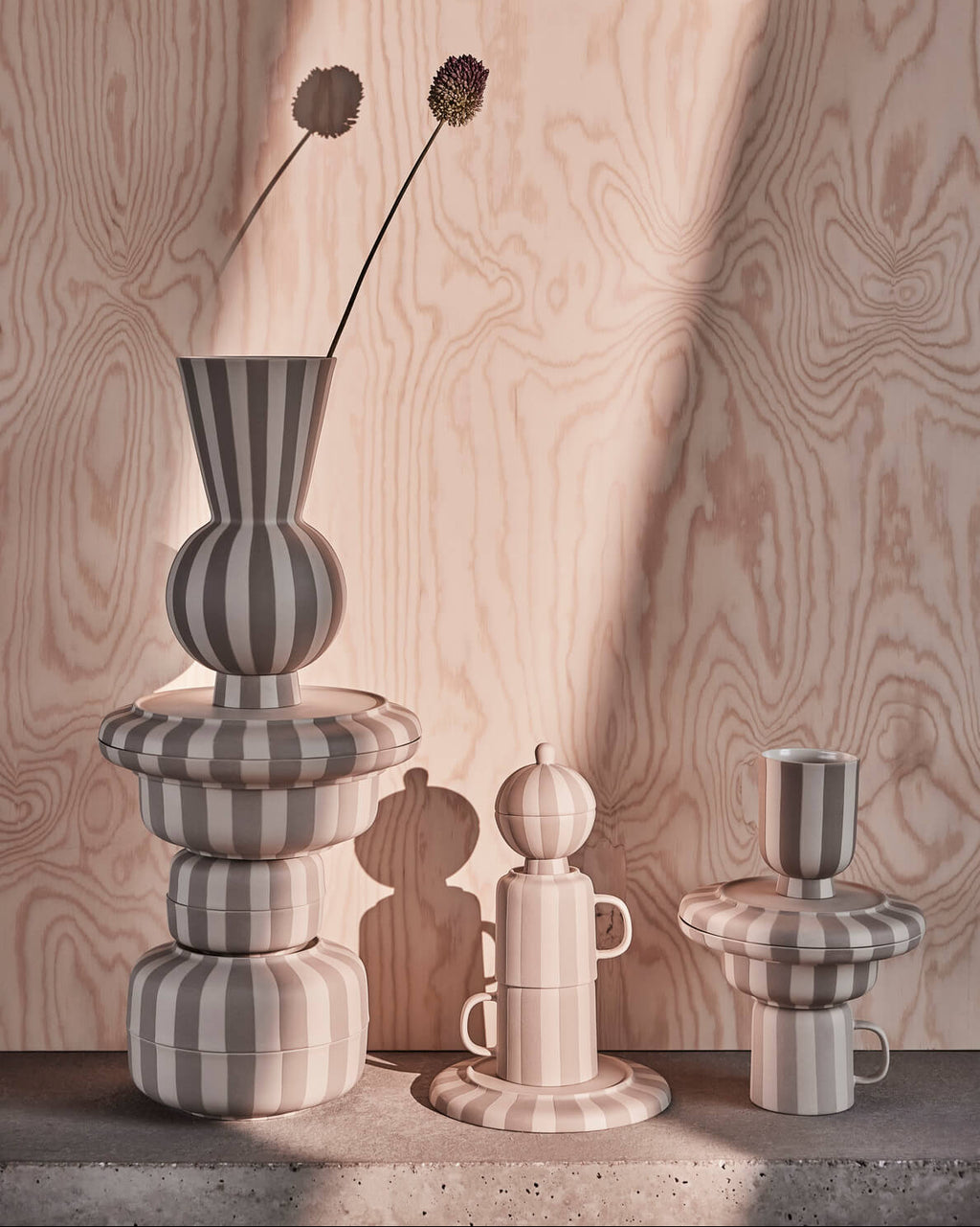 Toppu - Vaso rotondo a righe